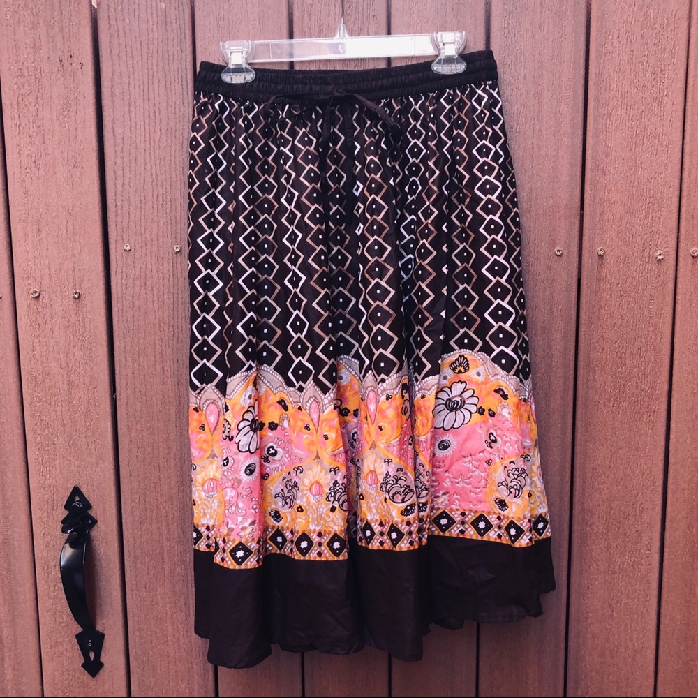 Pretty Patterned Drawstring Skirt Made In India - image 2